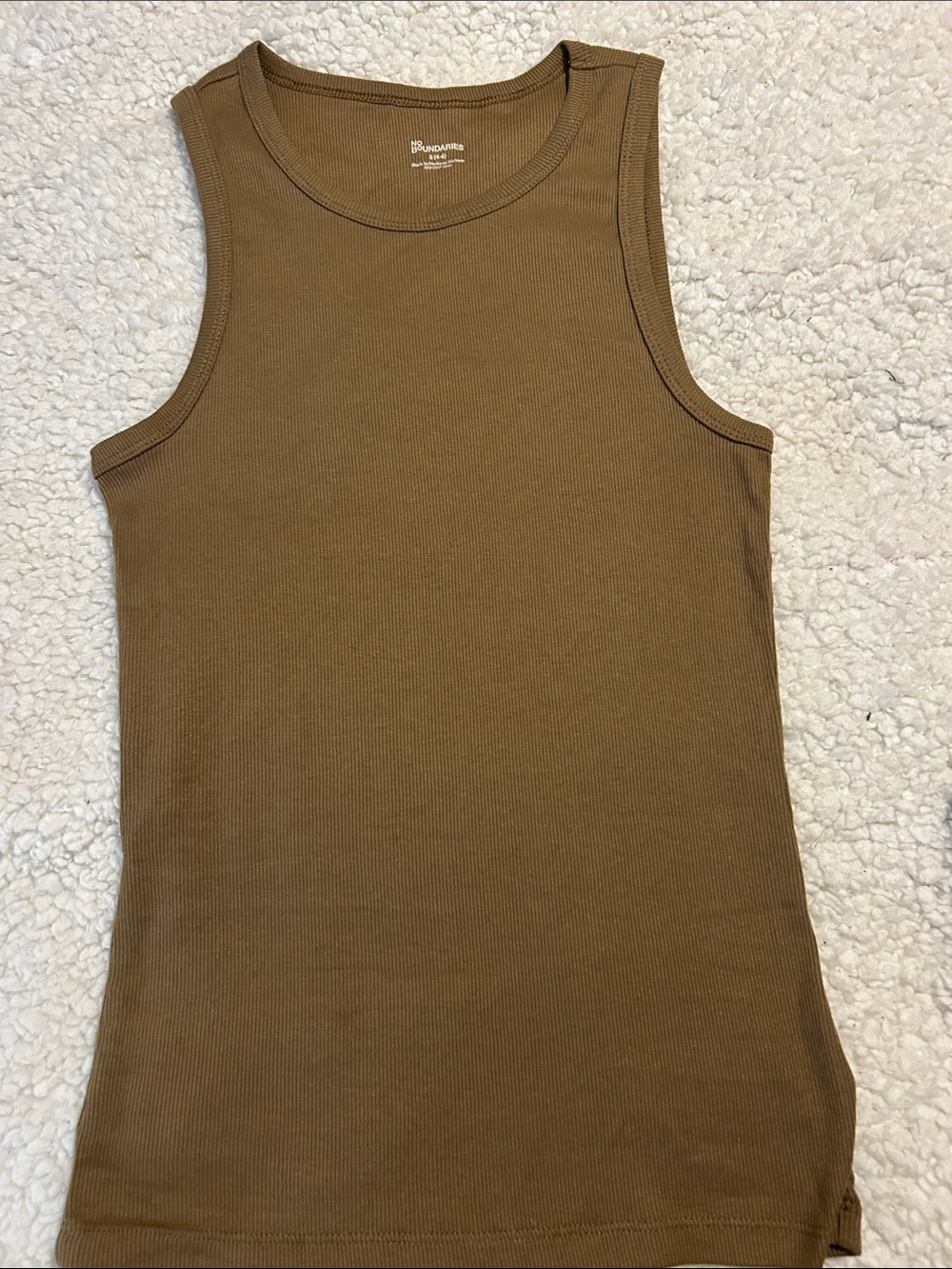 Brown Ribbed Tank Top